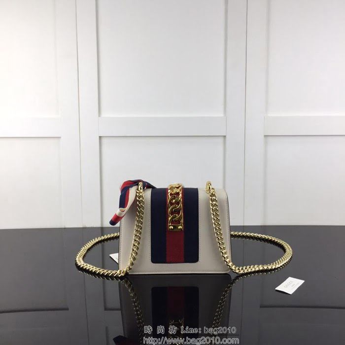 GUCCI古馳 新款 專櫃品質 原單 431666 白色 鏈條單肩斜挎包HY1349